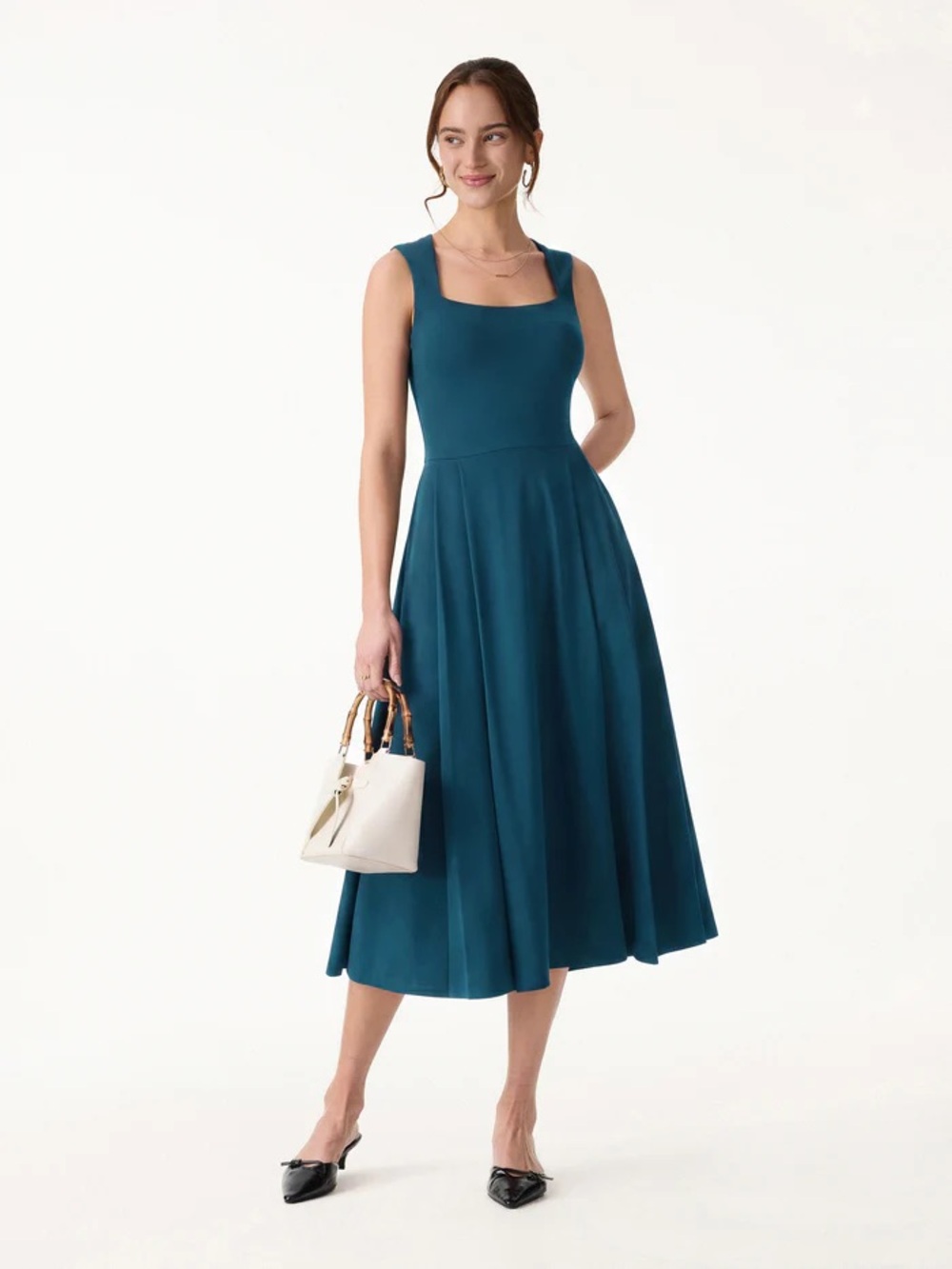 NWT OGL Ponte The Anytime Little Black Bra Dress with Pockets